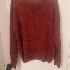 Staccato Deep Red V-Neck Sweater